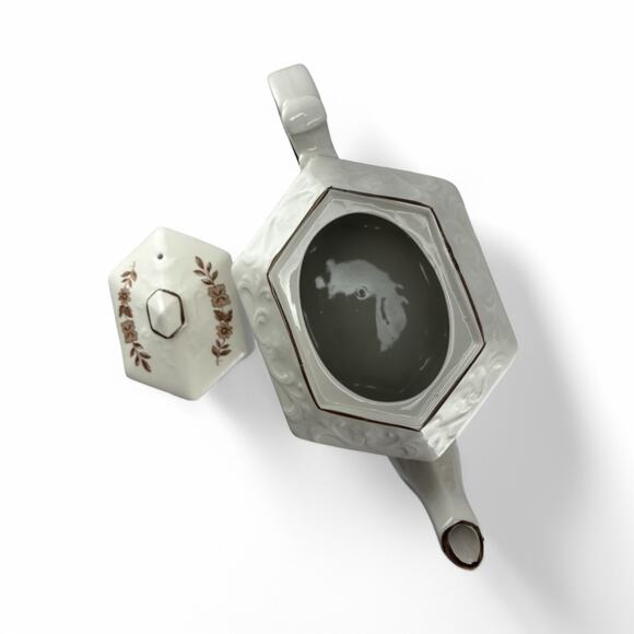 Vintage 1960s Ellgreave Staffordshire Ironstone Teapot Safe Harbor Transferware - Picture 13 of 16